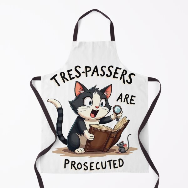 Item preview, Justice magnified, trespassers beware; Cat’s Legal Pursuit designed and sold by Creative-RE.