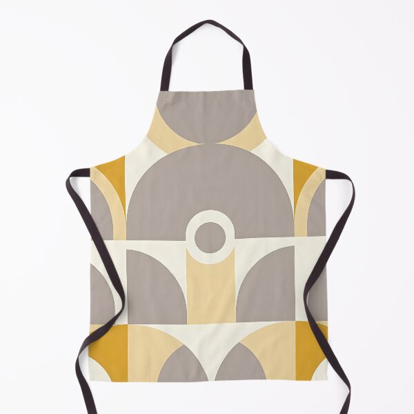 Item preview, Mid Century Modern Geometric Abstract Pattern Yellow Gray designed and sold by Prints and Lifestyle.