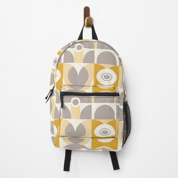 Item preview, Mid Century Modern Geometric Abstract Pattern Yellow Gray designed and sold by Prints and Lifestyle.