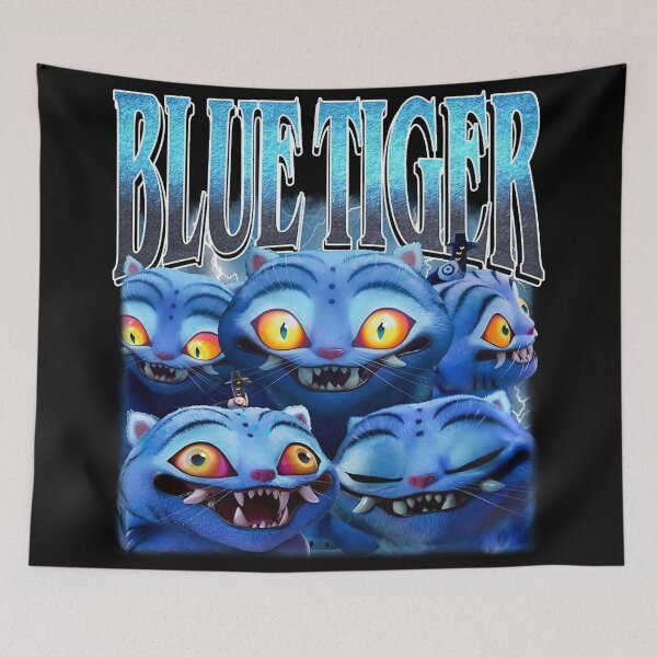 Item preview, Blue Tiger KDH Bootleg Vintage T-shirt, Kpop Demon Hunter Villain Tee, Gothic Fantasy K-Drama Fan Art Shirt, Demon Bias Aesthetic Top designed and sold by LizzyKeiko.
