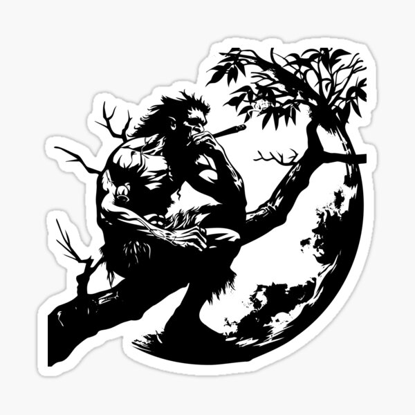 Artikel-Vorschau von Werwolf Dark Fantasy Monster Riese Rauchen Baum Ast, designt und verkauft von inkoutninja.