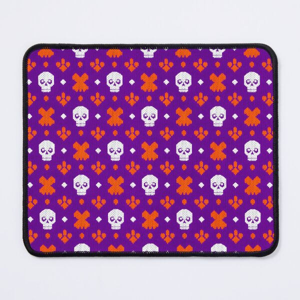 Item preview, Knitted Halloween Skull Pattern Dress – Spooky Cute Pixel Art on Purple Background designed and sold by FestivityFinds.