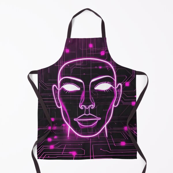 Item preview, Minimalist Neon Face – Magenta Cyberpunk Glitch Portrait designed and sold by modishwelt.