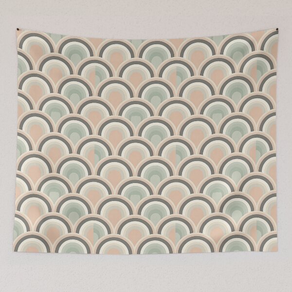 Item preview, Mid Century Modern Geometric Abstract Pattern , light blue designed and sold by Prints and Lifestyle.