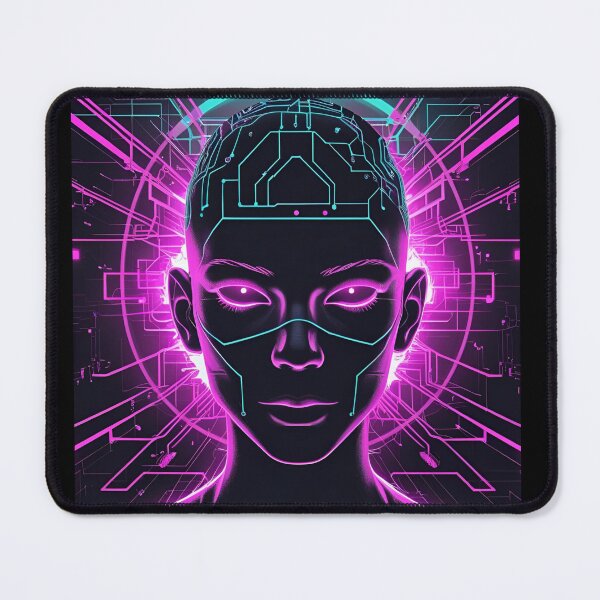 Item preview, Minimalist Neon Face – Magenta Cyberpunk Glitch Portrait version 2 designed and sold by modishwelt.