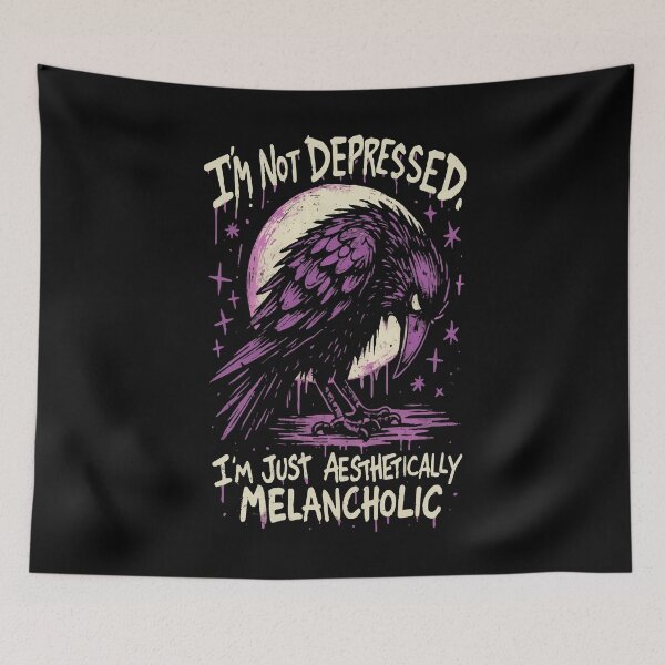 Item preview, Aesthetically Melancholic Raven – Gothic Emo Aesthetic designed and sold by Vivid Void Apparel.