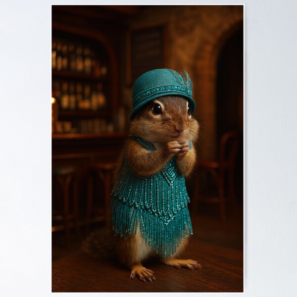 Item preview, 1920s Flapper Chipmunk in a Speakeasy designed and sold by Tridentulus.