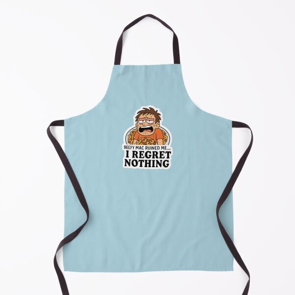 Item preview, I Regret Nothing Beefy Mac Sticker – Funny Food Overload Cartoon designed and sold by YuliaHulia.