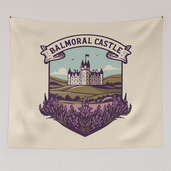 Item preview, Balmoral Castle Scotland – Vintage Royal Landmark Travel Poster Design designed and sold by MAGICKEY2024.