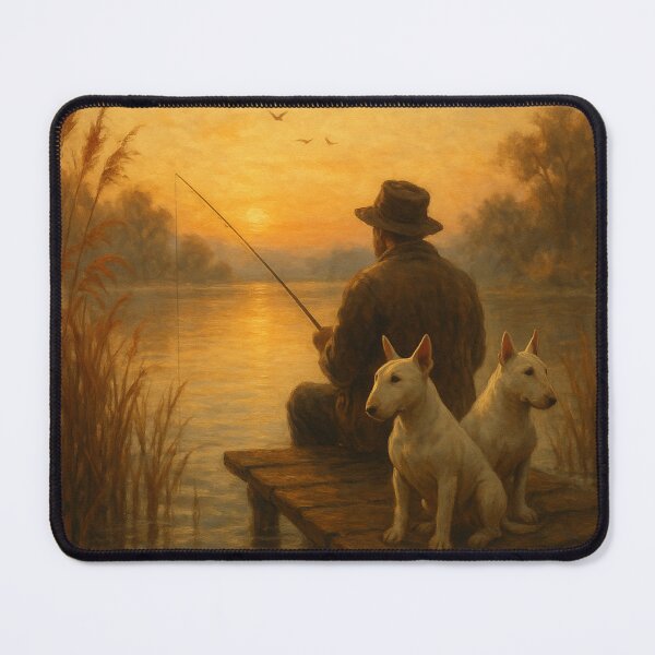 Item preview, Bull Terriers at Sunrise – Lakeside Serenity designed and sold by Kenny8716.