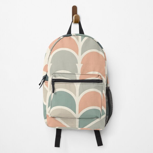 Item preview, Mid Century Modern Retro Geometric Vintage Green Peach designed and sold by Prints and Lifestyle.