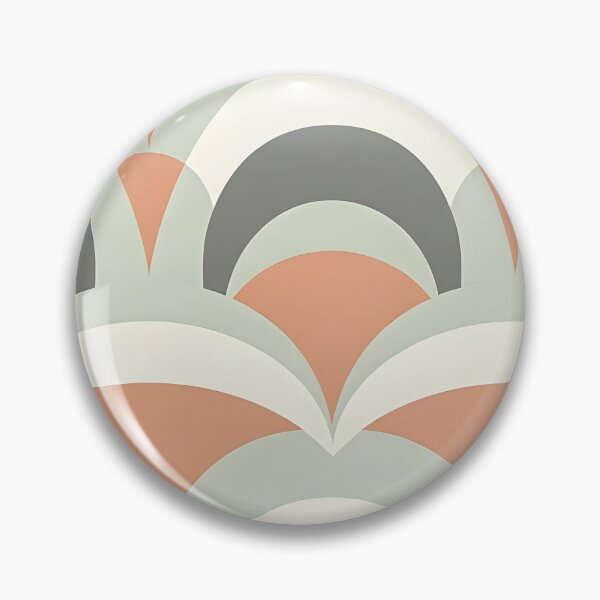 Item preview, Mid Century Modern Retro Geometric Vintage Green Peach designed and sold by Prints and Lifestyle.