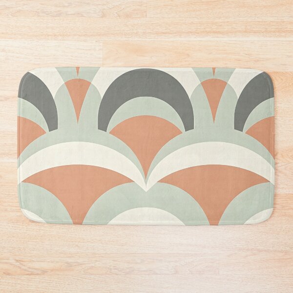 Item preview, Mid Century Modern Retro Geometric Vintage Green Peach designed and sold by Prints and Lifestyle.