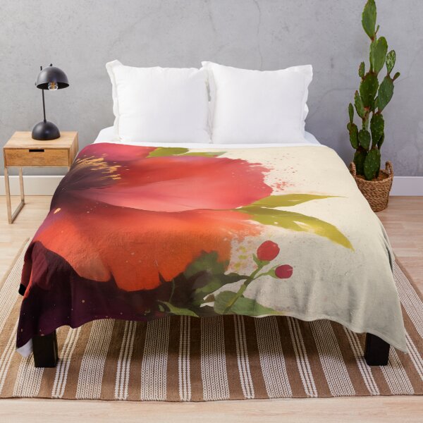 Artikelvorschau, Strahlende Blüte - kühne Aquarellblumenkunst mit purpurroten Blütenblättern entworfen und verkauft von Gozono.