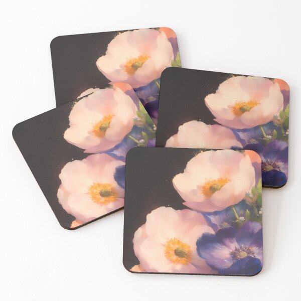 Item preview, Cosmic Blossoms – Dreamy Floral Art on Deep Space Background designed and sold by Gozono.