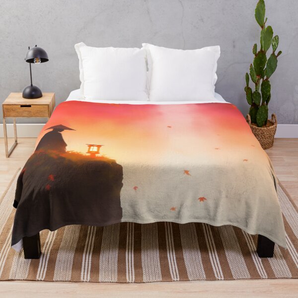 Item preview, Zen Silence – Monk by Autumn Waterfall at Sunrise designed and sold by Gozono.