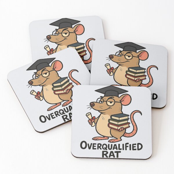 Item preview, Graduated Rat Cartoon – Overqualified and Proud designed and sold by fadilow.