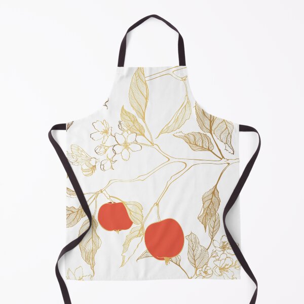 Item preview, Golden line apple branch. Blooming branch of sakura apple tree seamless pattern. designed and sold by MatyKotiv.