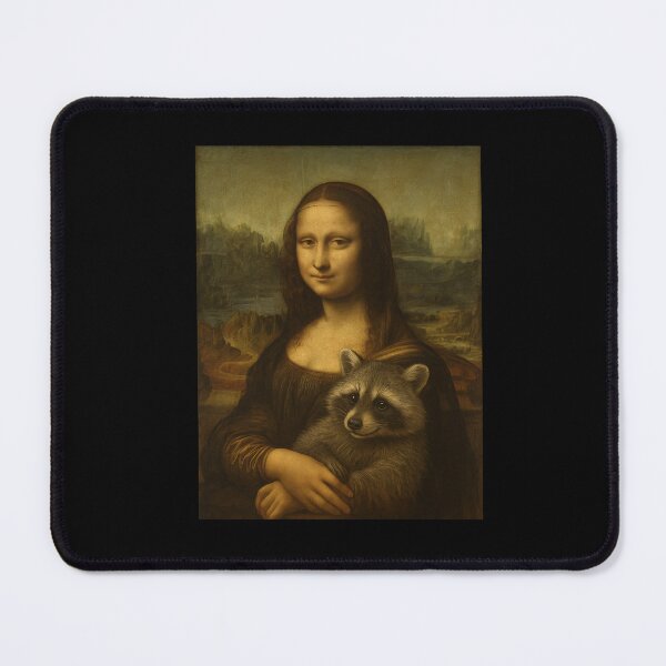 Item preview, Raccoon Monalisa Painting Art Animal Lover Mom Dad Kids designed and sold by rafaeltto.