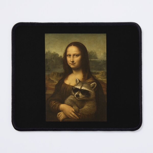 Item preview, Raccoon Monalisa Painting Art Animal Lover Mom Dad Kids designed and sold by rafaeltto.