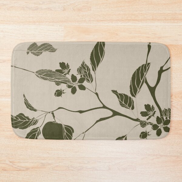 Item preview, Green line apple branch. Blooming branch of sakura apple tree seamless pattern. designed and sold by MatyKotiv.