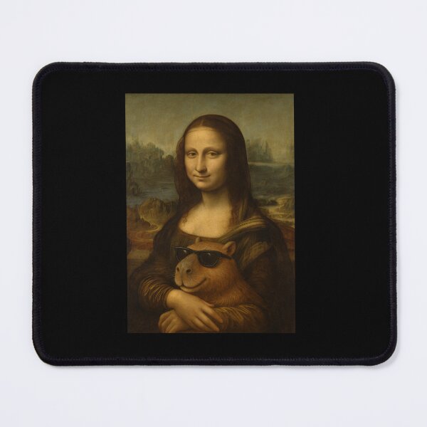 Item preview, Capybara Monalisa Painting Art Animal Lover Mom Dad Kids designed and sold by rafaeltto.