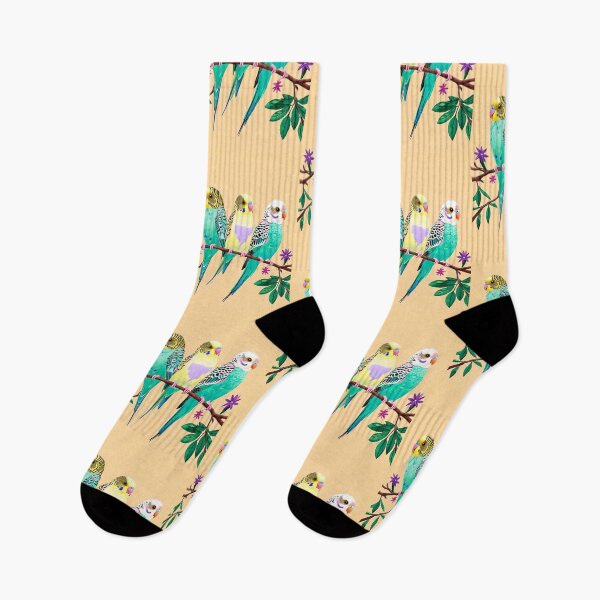 Item preview, Three Colorful Budgies on a Branch designed and sold by paulrommer.