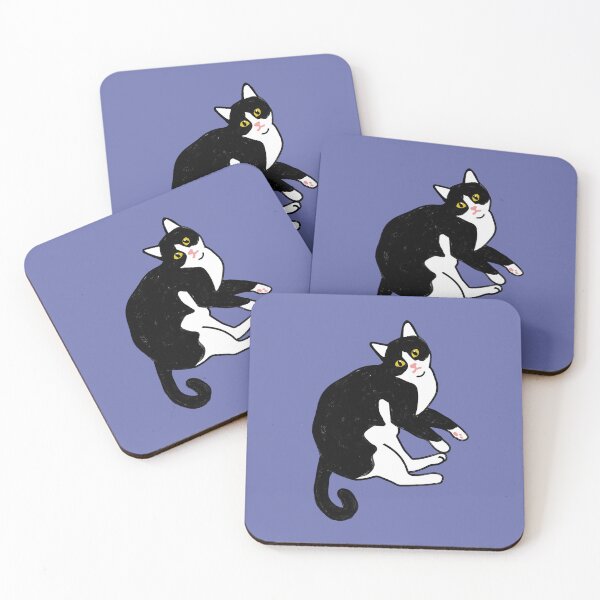 Item preview, Tuxedo Cat Sitting in a Curious Pose designed and sold by Gumigrida.