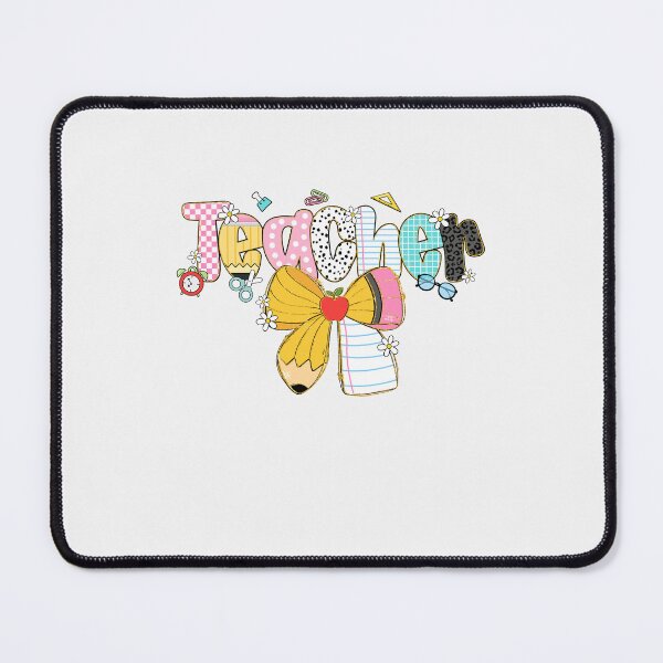 Item preview, Colorful Teacher Shirt with Big Bow and School Supplies designed and sold by diyoor.