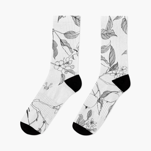 Item preview, Line apple branch with birds on it. Blooming branch of sakura apple tree seamless pattern. designed and sold by MatyKotiv.