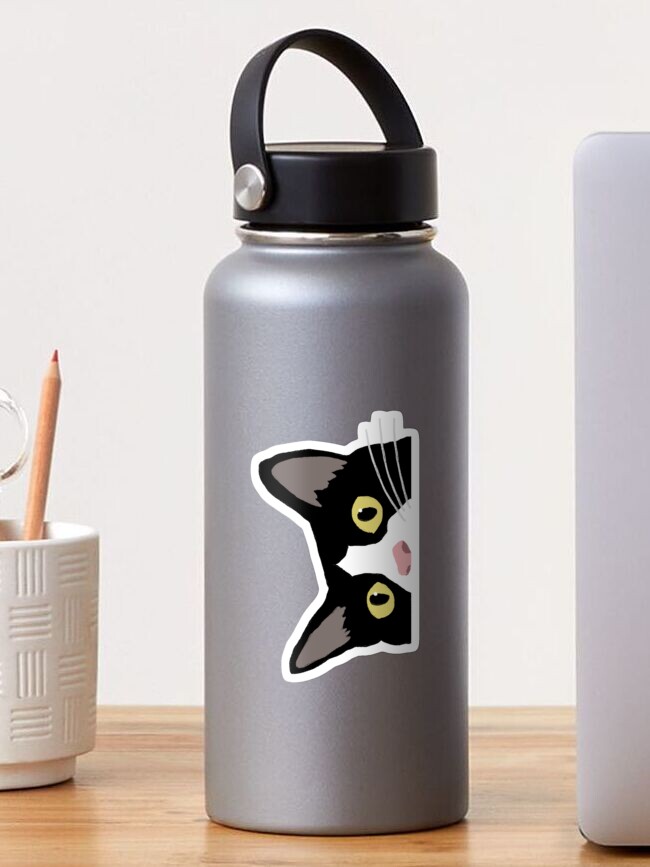 Thumbnail 1 of 3, Sticker, Tuxedo Cat Is Watching You designed and sold by Gumigrida.