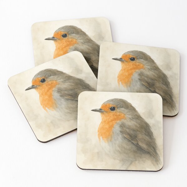 Item preview, Charming  Robin Portrait - Watercolor Bird Art designed and sold by ArtfulZuzu.
