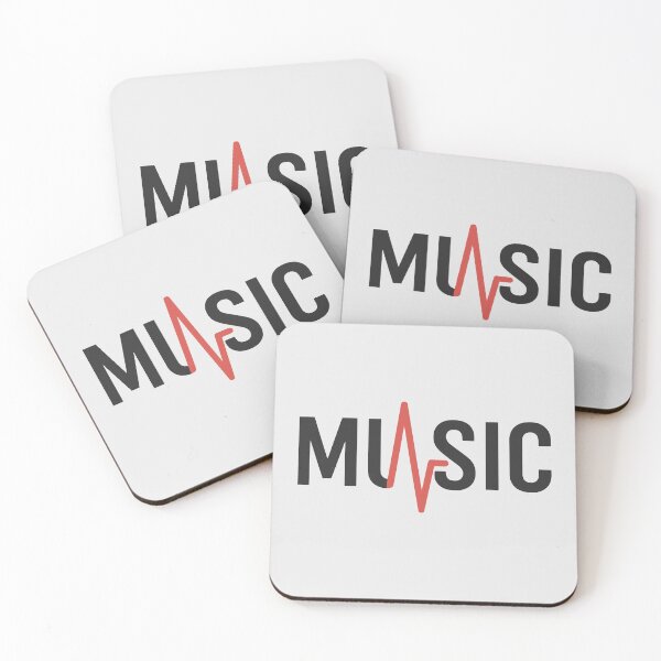 Item preview, MUSIC Wordmark with Heartbeat Line designed and sold by xmoudx.