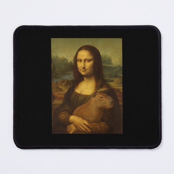Item preview, Capybara Painting Monalisa Art Animal Lover Mom Dad Kids designed and sold by rafaeltto.