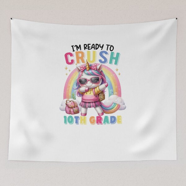 Item preview, Crush 10th Grade Cute Unicorn Rainbow Back To School Girl designed and sold by TalalosART.