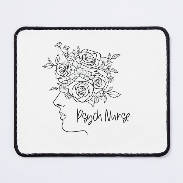 Item preview, Floral Psych Nurse Silhouette Line Art designed and sold by haitrieuic96.