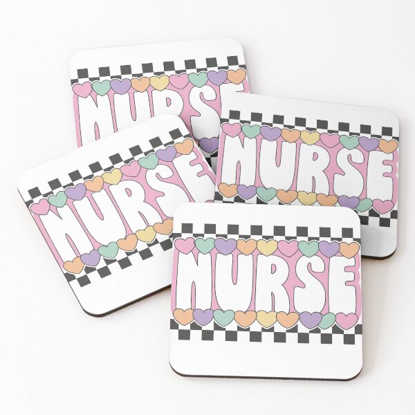 Item preview, Bold Nurse Lettering with Colorful Hearts and Checkerboard Pattern designed and sold by haitrieuic96.