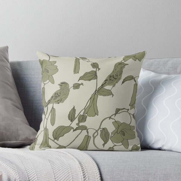 Item preview, Botanical seamless pattern, various lapageria flowers, lilac breasted Roller bird and leaves. designed and sold by MatyKotiv.