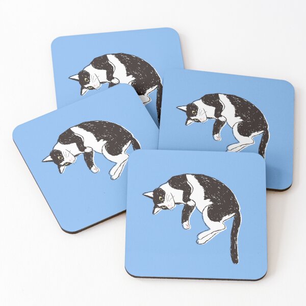 Item preview, Curled Tuxedo Cat with a Curious Look designed and sold by Gumigrida.