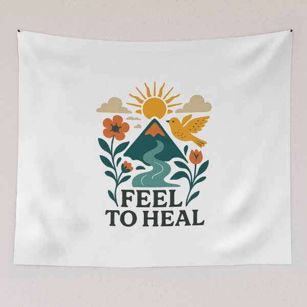 Item preview, Floral Serenity with Message “Feel to Heal”  designed and sold by inkNext.