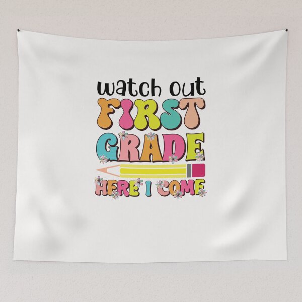 Item preview, First Grade Here I Come Groovy Pencil Flower Back To School designed and sold by MOHITSALVI.