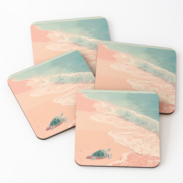 Item preview, Beach Turtle Coastal Retro Art designed and sold by SurfolioPrints.