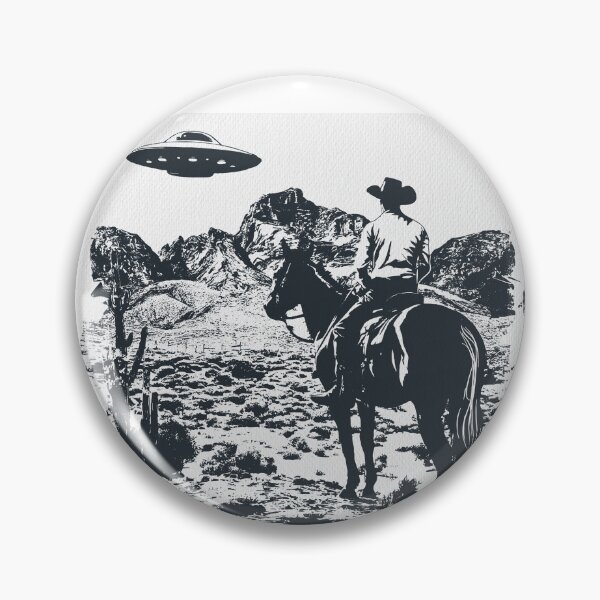 Item preview, Retro Sci‑Fi Cowboy Meets UFO designed and sold by Jcat7.