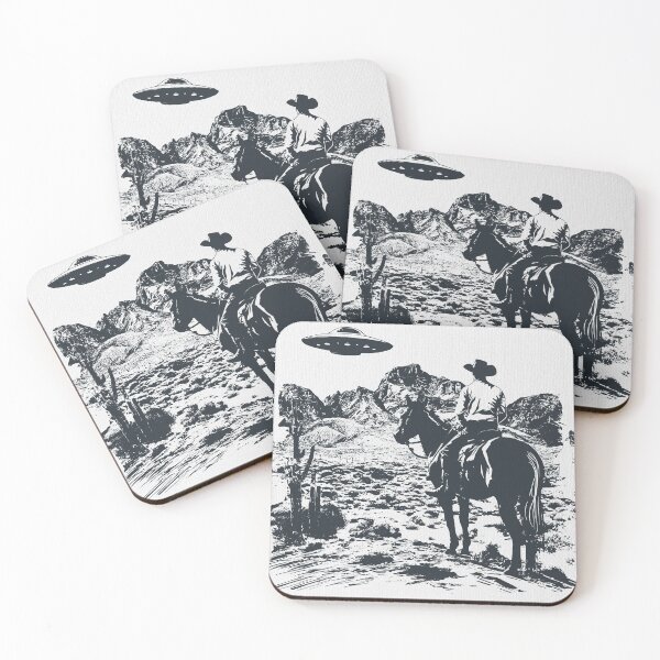 Item preview, Retro Sci‑Fi Cowboy Meets UFO designed and sold by Jcat7.