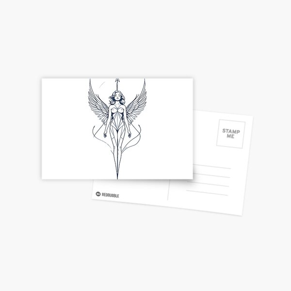 Item preview, Rising Angel Line Art Minimalist Serenity designed and sold by Jcat7.