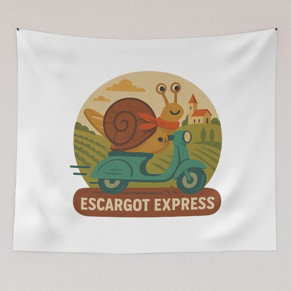 Aperçu de l'œuvre Balade en scooter vintage Escargot Express créée et vendue par k3rstman1.