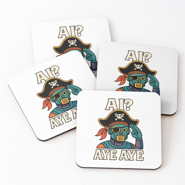 Item preview, Aye Aye AI – Pirate Robot Humor designed and sold by inkNext.