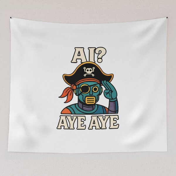 Item preview, Aye Aye AI – Pirate Robot Humor designed and sold by inkNext.