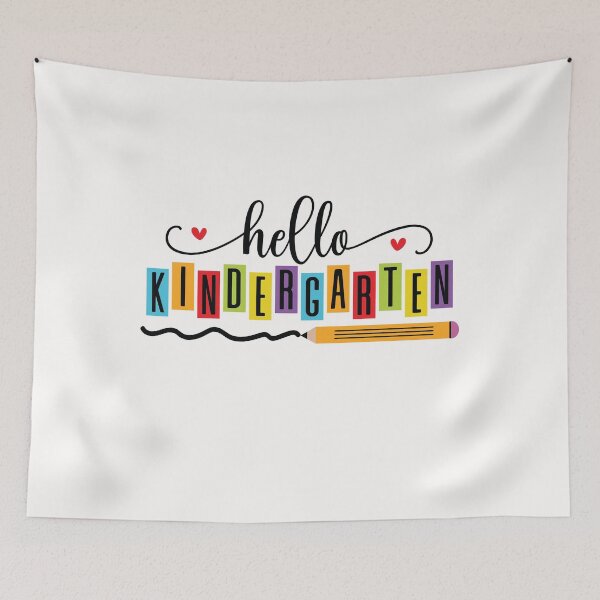 Item preview, Hello Kindergarten Block Letter First Day Back to School designed and sold by cawtoon.