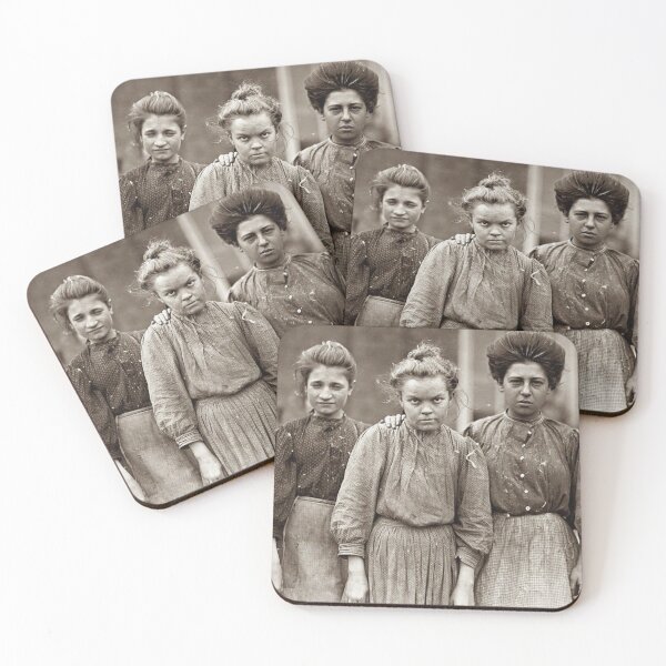 Item preview, Vintage antique photograph of female Cotton Mill Workers  designed and sold by Vintage Designs +.
